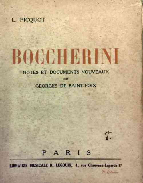 Livrenpoche : Boccherini - L. Picquot - Livre