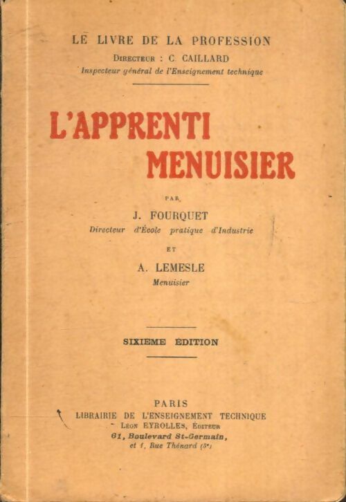 Livrenpoche : L'apprenti menuisier - J. Fourquet - Livre