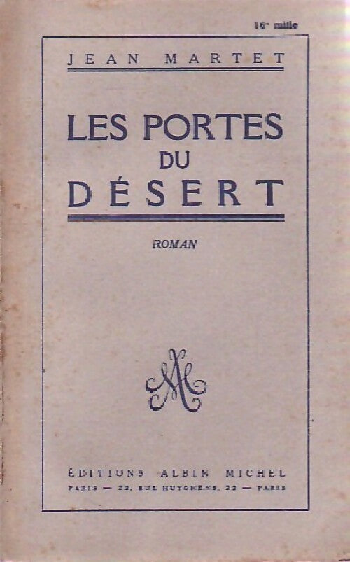 Livrenpoche : Les portes du désert - Jean Martet - Livre