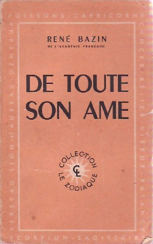 De toute son âme - René Bazin - Livre