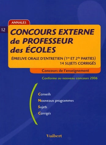 Livrenpoche : Concours externe de professeur des écoles. Epreuve orale d'entretien (1e et 2e parties) 14 sujets corrigés - Manuelle Duszynski - Livre