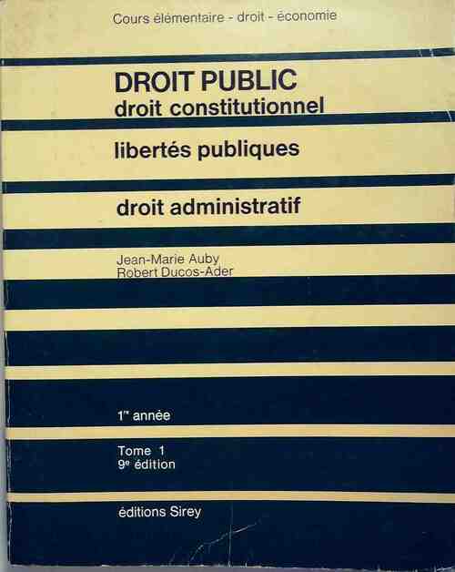 Livrenpoche : Droit public Tome I - Jean-M. Auby - Livre