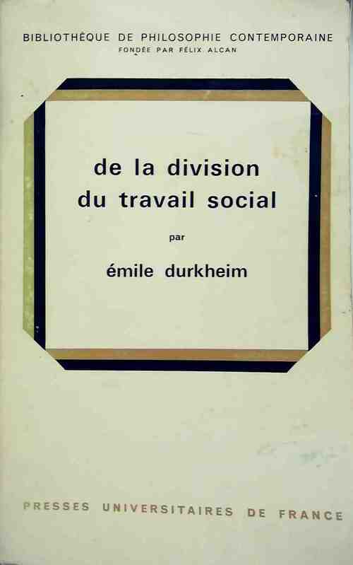 Livrenpoche : De la division du travail social - Emile Durkheim - Livre