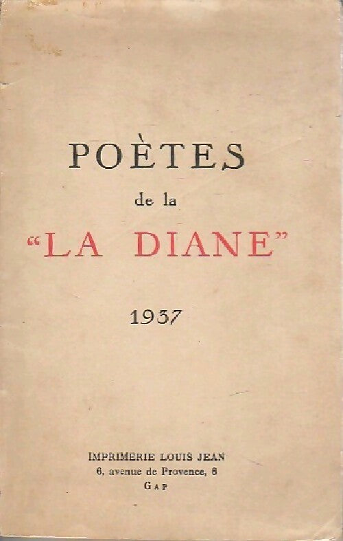 Livrenpoche : Poètes de la Diane 1937 - Collectif - Livre