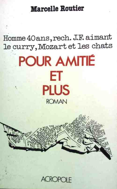 Livrenpoche : Pour amitié et plus - Marcelle Routier - Livre