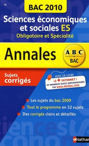 Livrenpoche : Sciences économiques et sociales ES, sujets et corrigés 2009 - Cécile Bouquillion - Livre