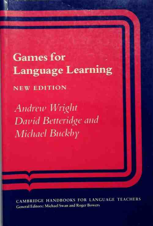 Livrenpoche : Games for language learning - Andrew Wright - Livre