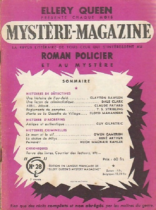 Livrenpoche : Mystère magazine n°28 - Collectif - Livre