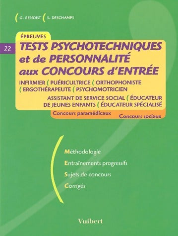 Livrenpoche : Tests psychotechniques et de personnalité aux concours d'entrée infirmier - G Benoist - Livre