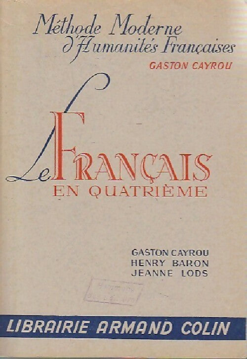 Livrenpoche : Le français en 4e - Gaston Cayrou - Livre