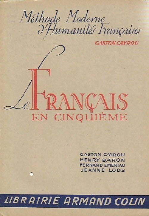 Livrenpoche : Le français en 5e - Gaston Cayrou - Livre