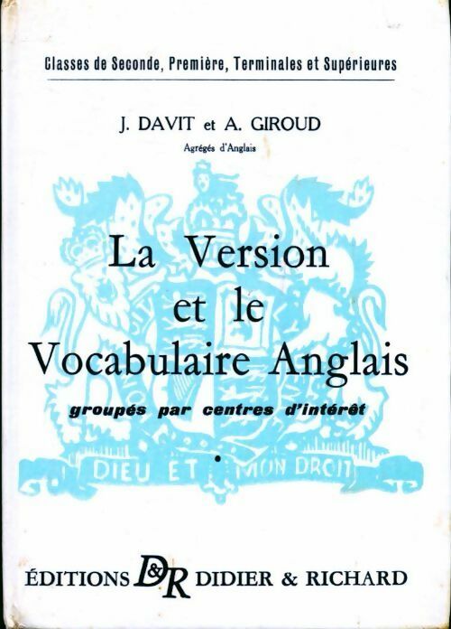 Livrenpoche : La version et le vocabulaire anglais - J. Davit - Livre
