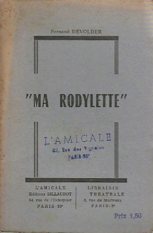 Livrenpoche : Ma rodylette - Fernand Devolder - Livre