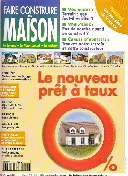 Livrenpoche : Faire construire sa maison n°49 : Le nouveau prêt à taux 0% - Collectif - Livre