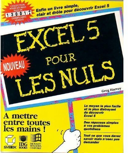 Livrenpoche : Excel 5 pour les nuls - Greg Harvey - Livre