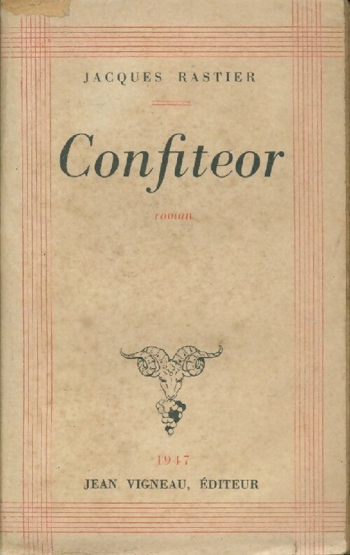 Livrenpoche : Confiteor - Jacques Rastier - Livre