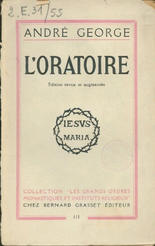 Livrenpoche : L'oratoire - andré George - Livre