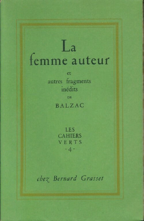 Livrenpoche : La femme auteur et autres fragments inédits - Honoré De Balzac - Livre