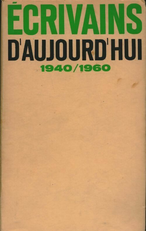 Livrenpoche : Ecrivains d'aujourd'hui (1940-1960) - Bernard Pingaud - Livre