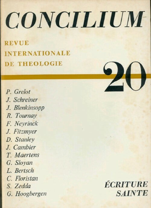 Livrenpoche : Concilium n°20 : Ecriture sainte - Collectif - Livre