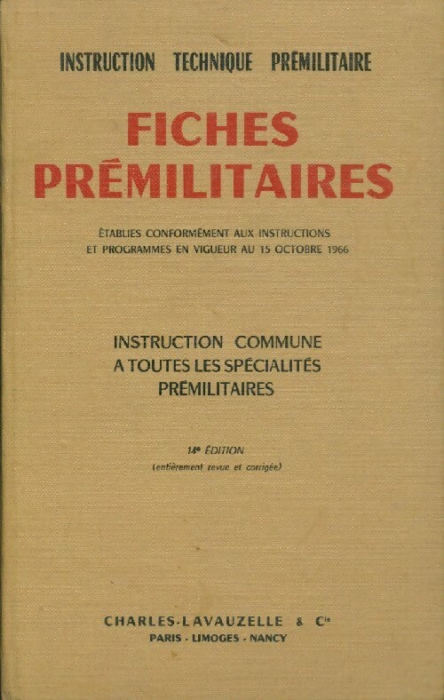 Livrenpoche : Fiches prémilitaires - Inconnu - Livre