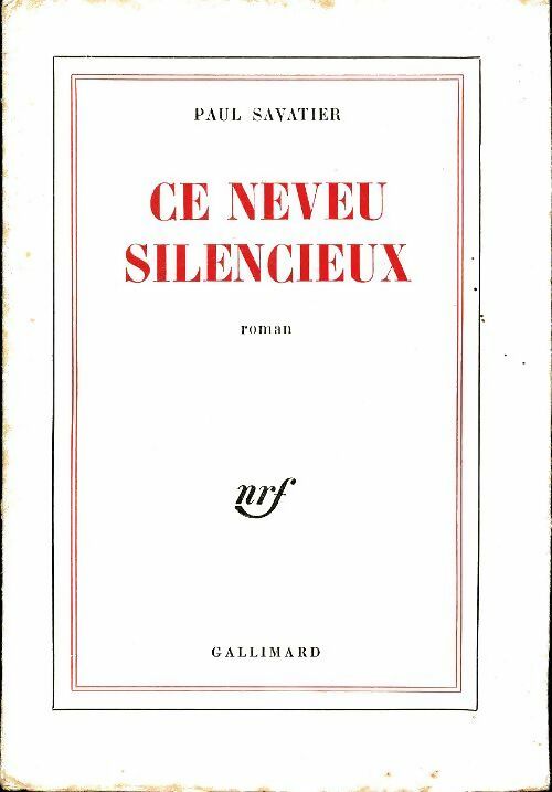 Livrenpoche : Ce neveu silencieux - Paul Savatier - Livre