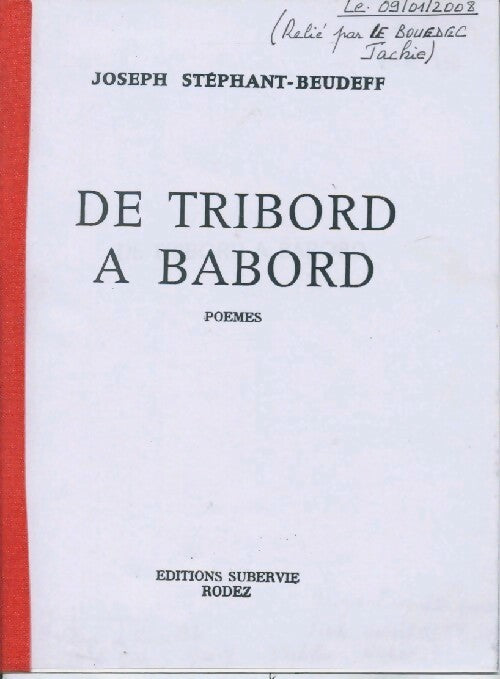 Livrenpoche : De tribord à babord - Joseph Stéphant-Beudeff - Livre