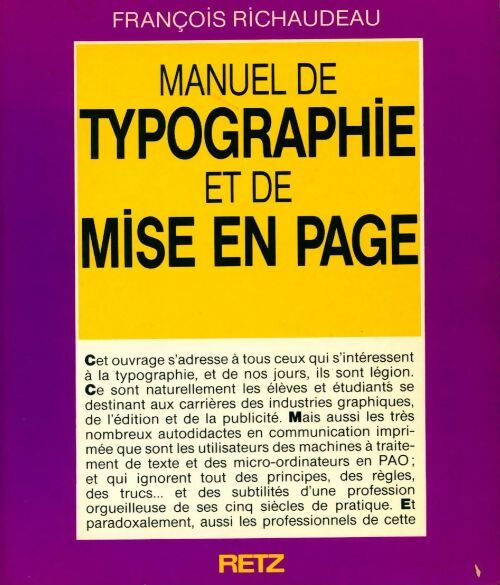 Livrenpoche : Manuel de typographie et de mise en page - François Richaudeau - Livre