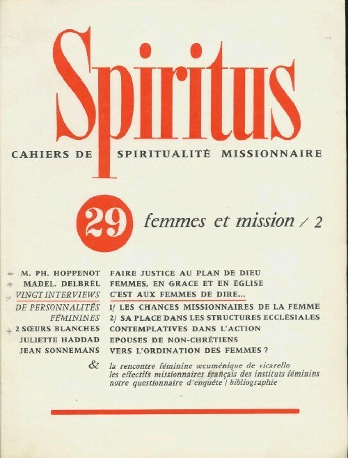 Livrenpoche : Spiritus n°29 : Femmes et missions Tome II - Collectif - Livre