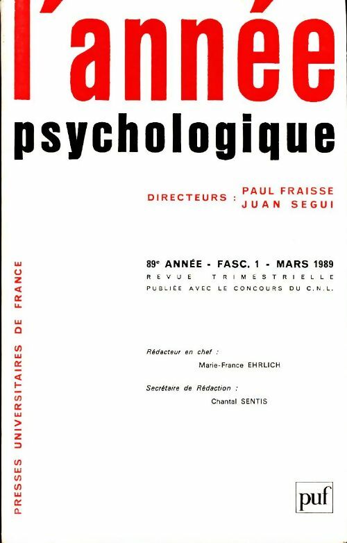 Livrenpoche : L'année psychologique - Collectif - Livre