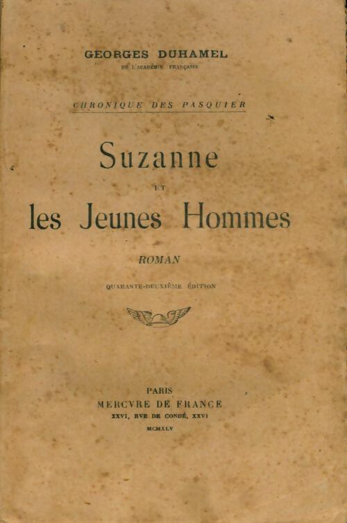 Livrenpoche : Suzanne et les jeunes hommes - Georges Duhamel - Livre