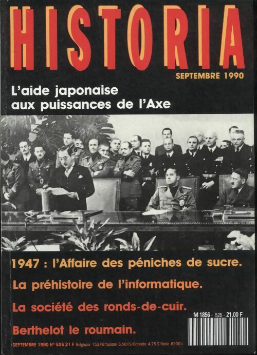 Livrenpoche : Historia n°525 : L'aide japonaise aux puissance de l'axe - Collectif - Livre
