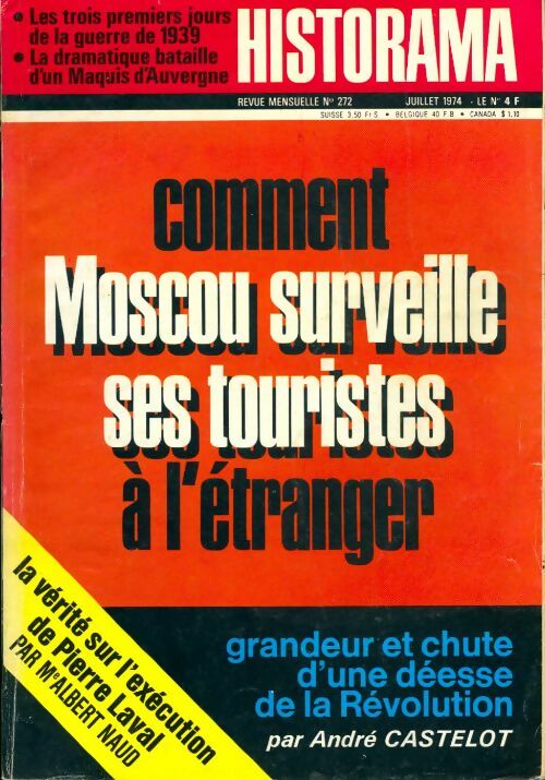 Livrenpoche : Historama n°272 : Comment Moscou surveille ses touristes à l'étranger - Collectif - Livre