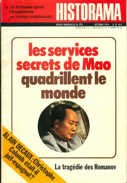 Historama n°275 : Les services secrets de Mao quadrillent le monde - Collectif -  Historama - Livre