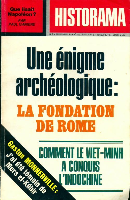 Livrenpoche : Historama n°290 : Une énigme archéologique : La fondation de Rome - Collectif - Livre
