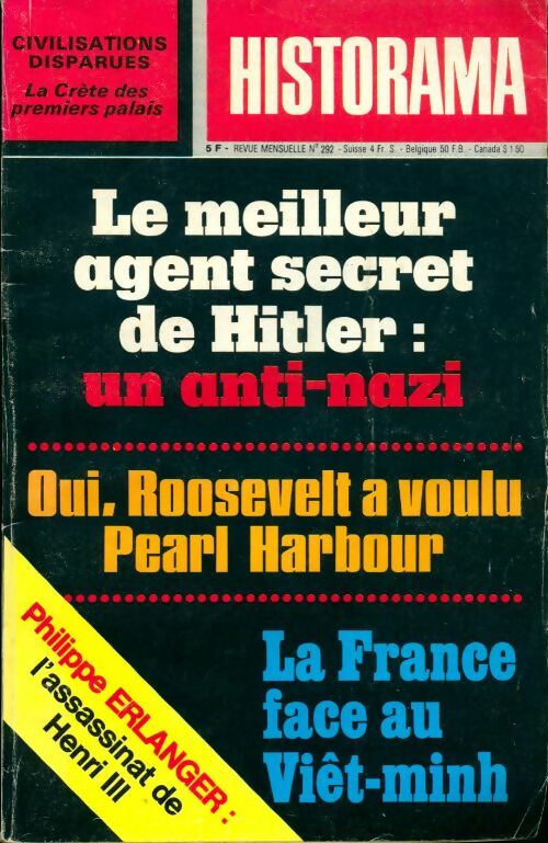 Livrenpoche : Historama n°292 : Le meilleur agent secret d'Hitler : un anti-nazi - Collectif - Livre