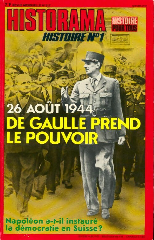 Livrenpoche : Historama n°317 : 26 août 1944, De Gaulle prend le pouvoir - Collectif - Livre