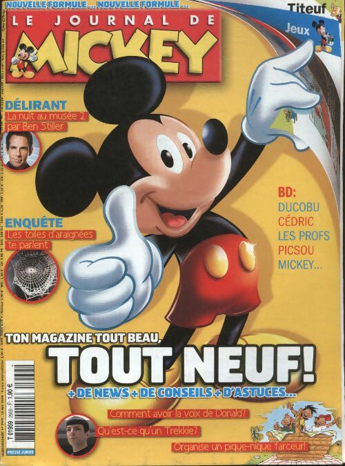 Livrenpoche : Le journal de Mickey n°2969 : Ton magazine tout beau tout neuf ! - Disney - Livre