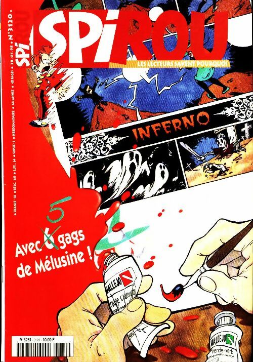 Livrenpoche : Spirou n°3120 : A vec 5 gags de Mélusine - Collectif - Livre