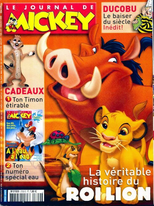 Livrenpoche : Le journal de Mickey n°2700 : La véritable histoire du roi lion - Disney - Livre