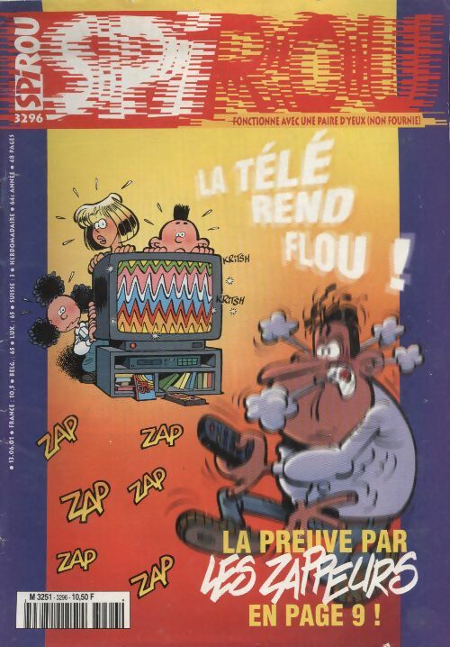 Livrenpoche : Spirou n°3296 : La télé rend flou ! La preuve par "Les zappeurs" - Collectif - Livre