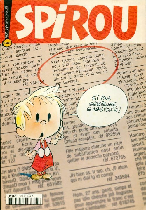 Livrenpoche : Spirou n°3503 : Si pas sérieuse s'bastenir ! - Collectif - Livre