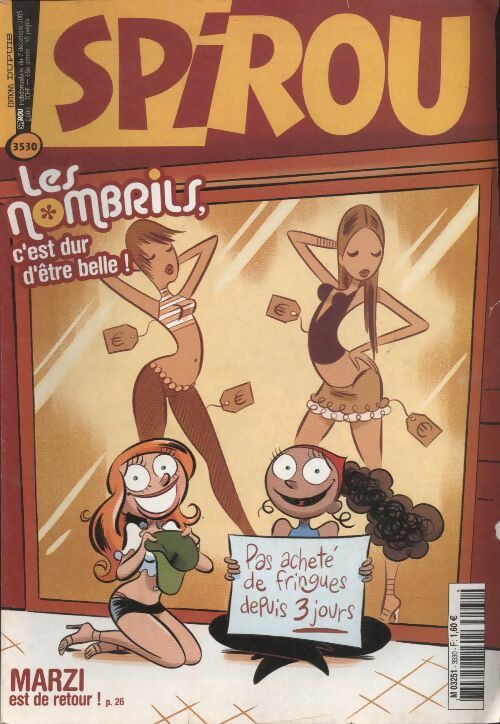 Livrenpoche : Spirou n°3530 : Les nombrils, c'est dur d'être belle ! - Collectif - Livre