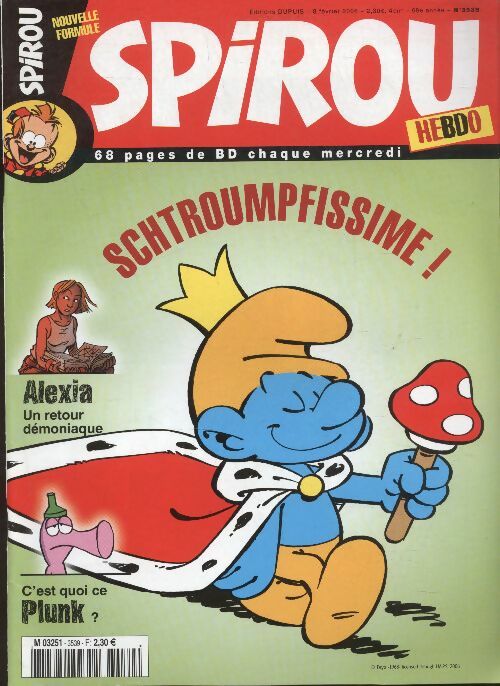 Livrenpoche : Spirou n°3539 : Schtroumpfissime ! - Collectif - Livre
