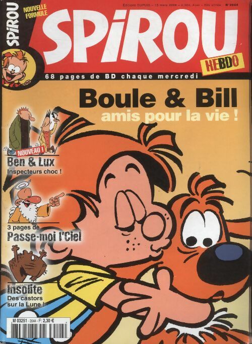 Livrenpoche : Spirou n°3544 : Boule & Bill amis pour la vie ! - Collectif - Livre