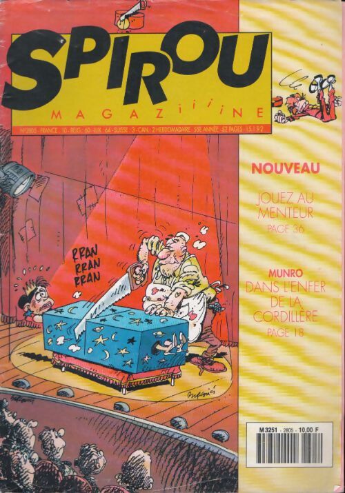 Livrenpoche : Spirou n°2805 : Jouez au menteur / Dans l'enfer de la cordillère - Collectif - Livre