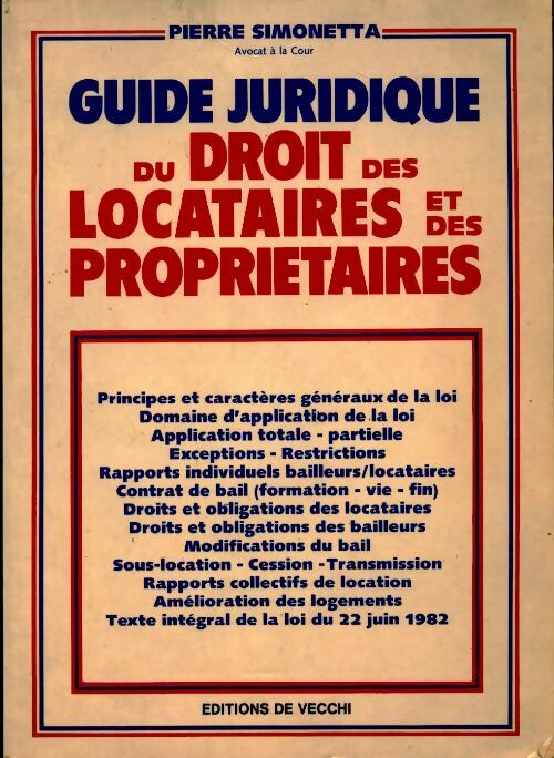 Livrenpoche : Guide juridique du droit des locataires et des propriétaires - Pierre Simonetta - Livre