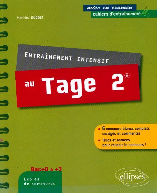 Livrenpoche : Entraînement intensif au Tage 2 - Matthieu Dubost - Livre