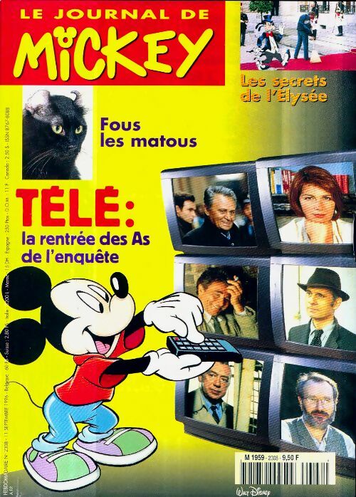 Livrenpoche : Le journal de Mickey n°2308 : Télé, la rentrée des as de l'enquête - Disney - Livre