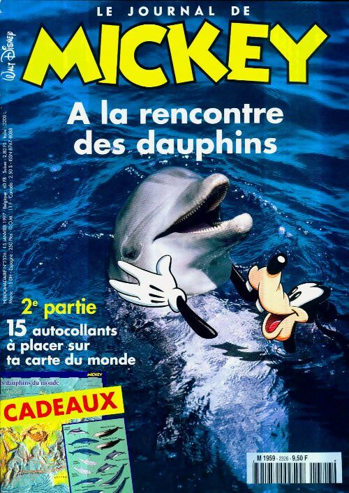 Livrenpoche : Le journal de Mickey n°2326 : A la rencontre des dauphins - Disney - Livre